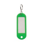Key tag in plastic with S-type keyring (50 Pcs. packing-GREEN)